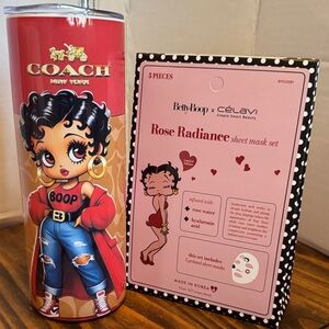 Handcrafted Red Betty Boop Tumbler with Face Sheet Mask Set